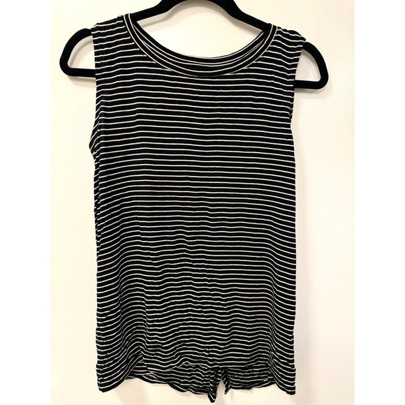 Old Navy Tops - Old Navy Black White Striped Vent Back Small Tank Top